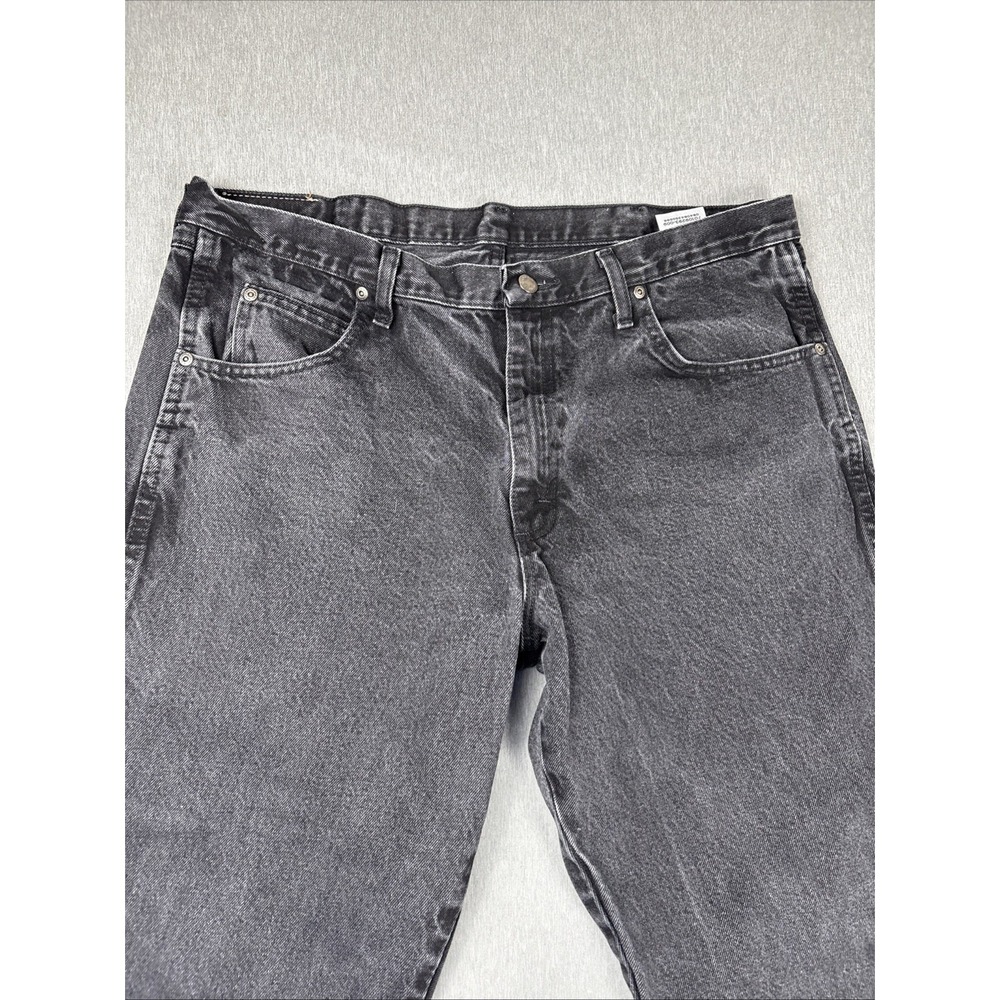 Wrangler Rugged Wear Straight Leg Black Denim Jeans Pants Mens Size 38x30 - Picture 4 of 16